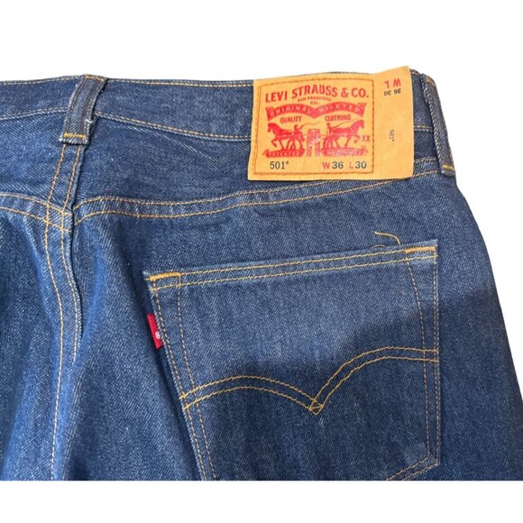 Levis Jeans Mens 36x30 (Actual 36x28) Blue Denim 501 Straight Leg Button Fly |O1 - Picture 8 of 8
